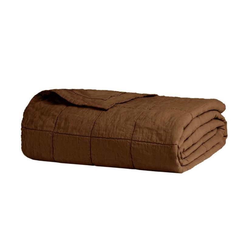 Bambury Queen/King Linen Quilted Coverlet Hazel