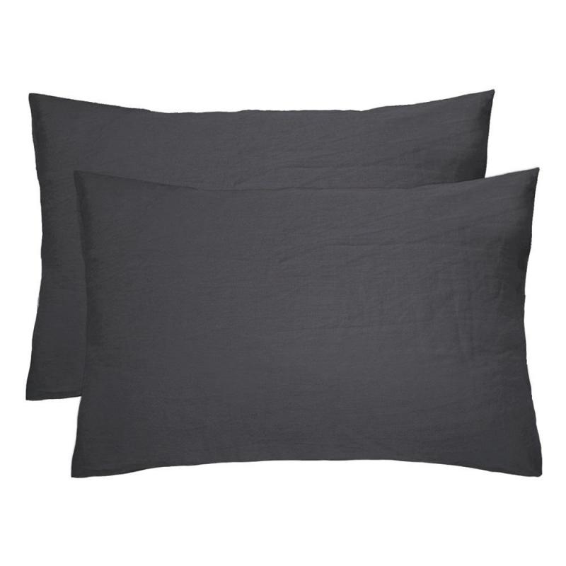 Bambury Linen Pillowcase Pair | Charcoal