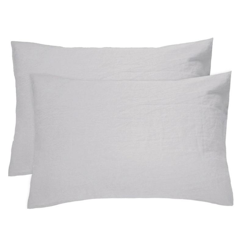 Bambury Linen Pillowcase Pair | Silver