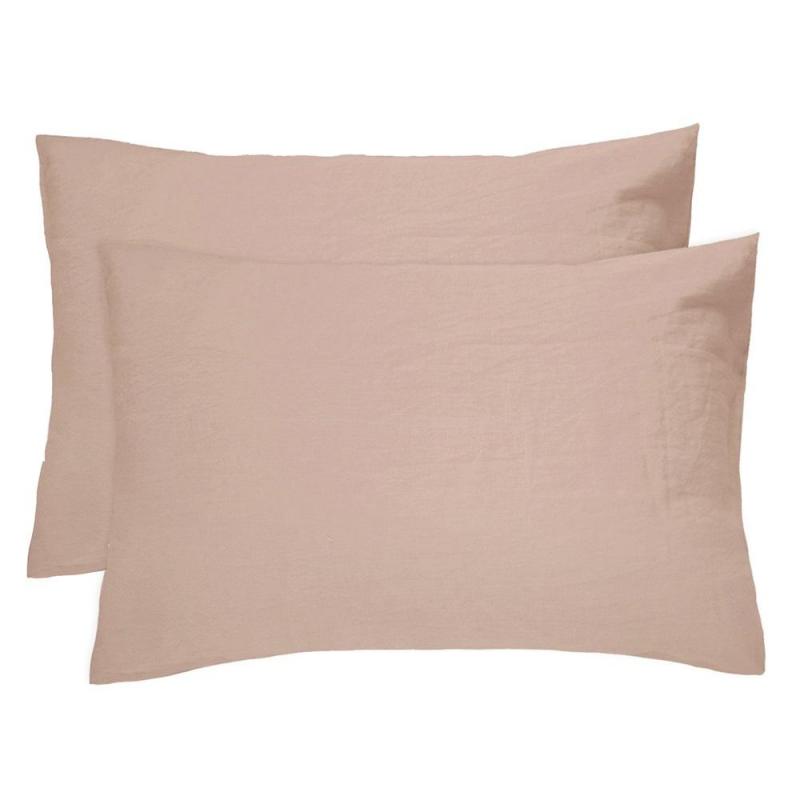 Bambury Linen Pillowcase Pair | Tea Rose