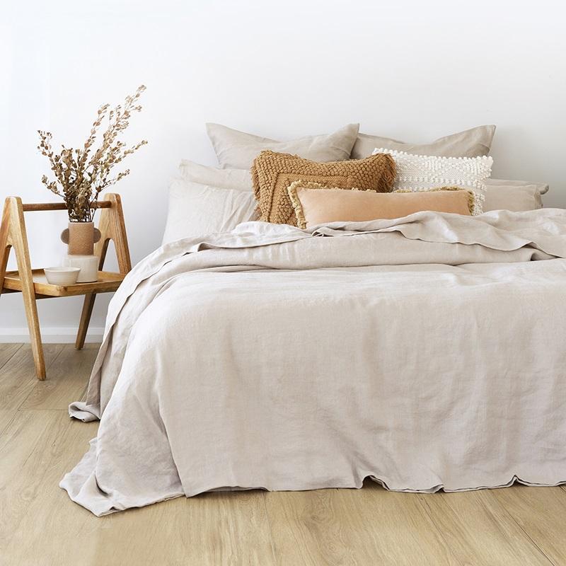 Bambury King Linen Quilt Cover Set | Pebble