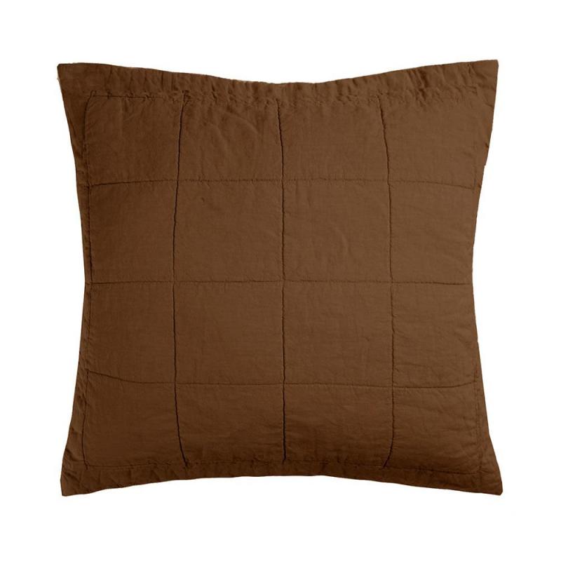 Bambury Linen Quilted Euro Pillow Sham Hazel