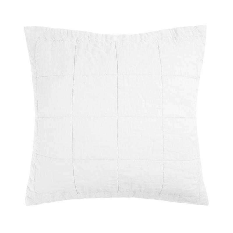 Bambury Linen Quilted Euro Pillow Sham Ivory