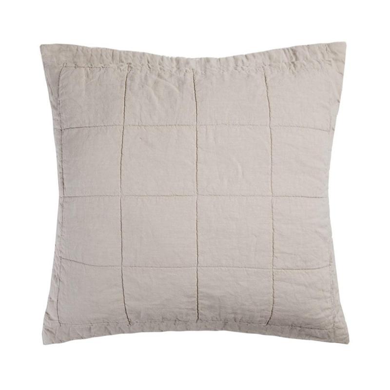 Bambury Linen Quilted Euro Pillow Sham Pebble