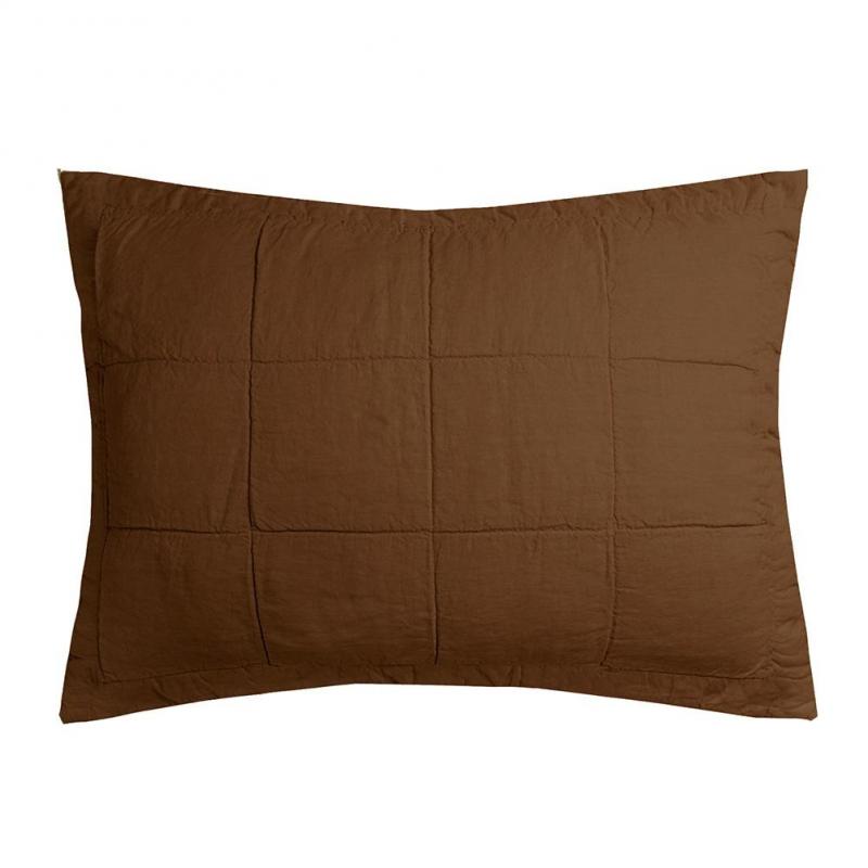 Bambury Linen Quilted Pillow Sham Hazel
