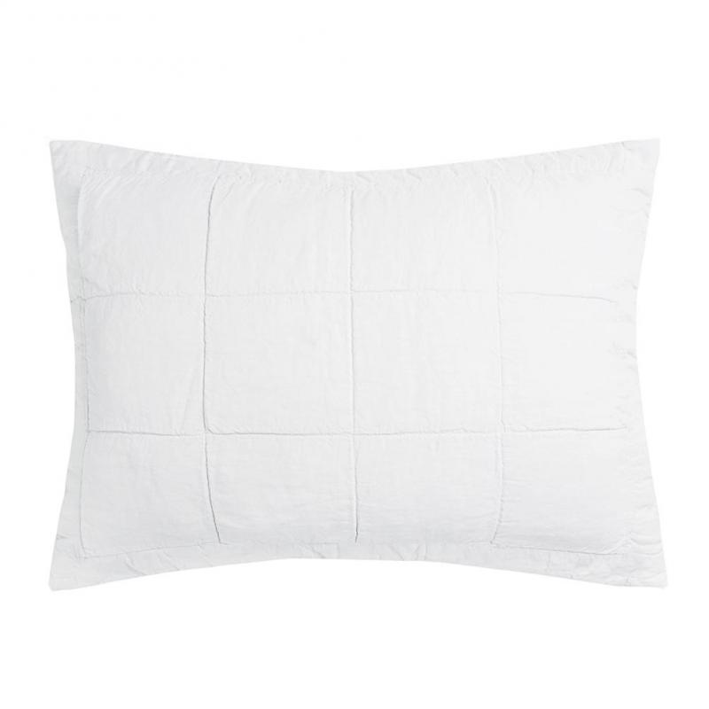 Bambury Linen Quilted Pillow Sham Ivory