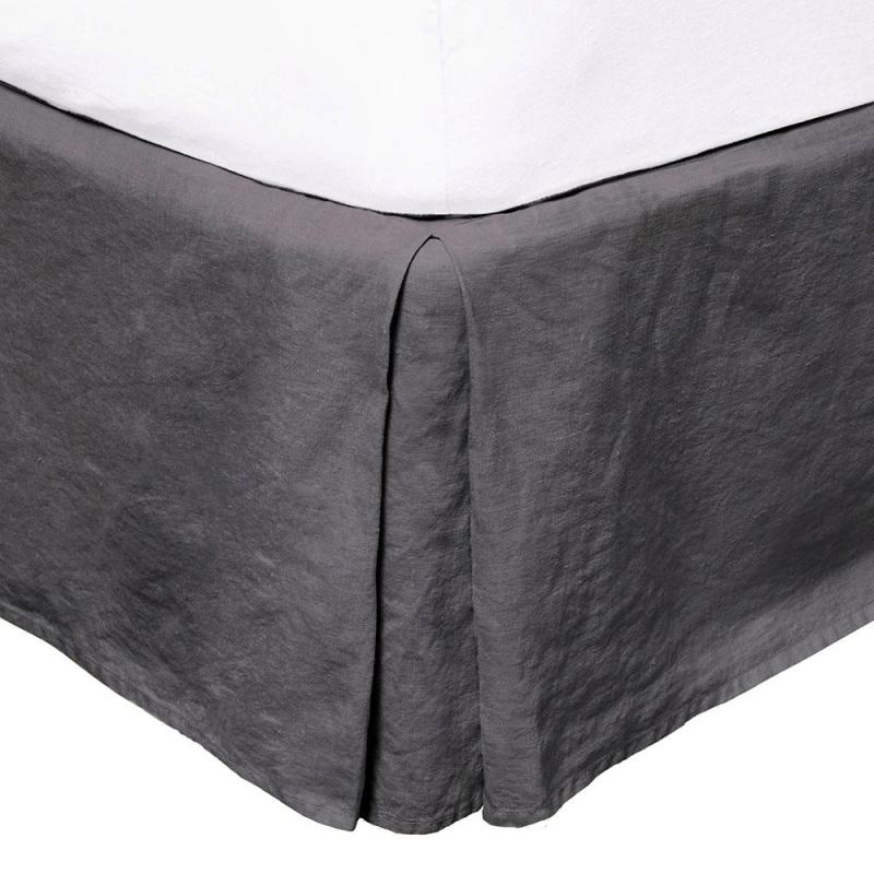 Bambury Queen Linen Valance Charcoal