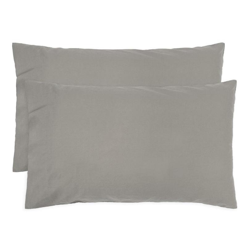 Bambury Standard Temple Organic Cotton Pillowcase Pair Grey