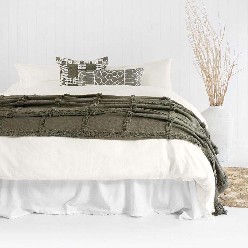 Bambury King Temple Organic Cotton Quilt Cover Set Ivory