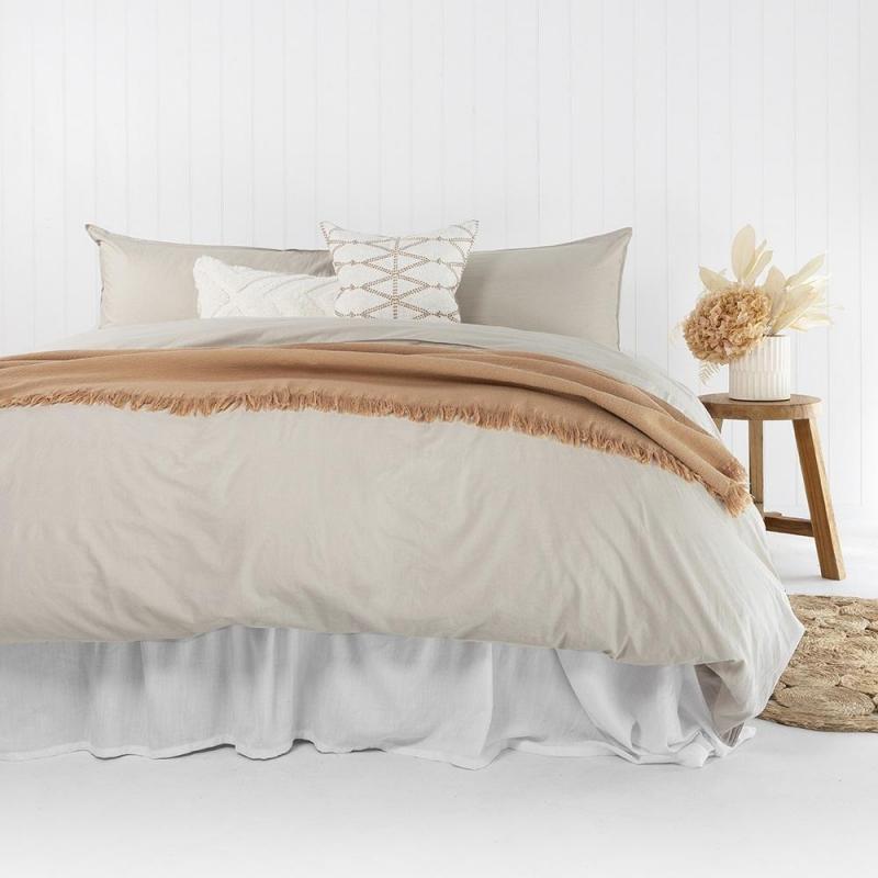 Bambury Double Temple Organic Cotton Quilt Cover Set Pebble