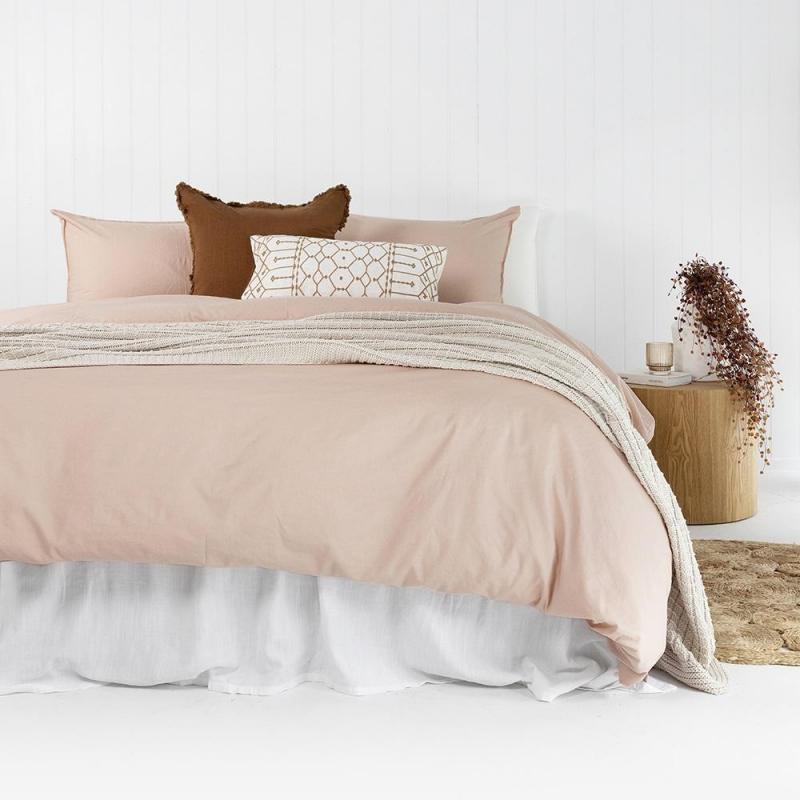 Bambury Double Temple Organic Cotton Quilt Cover Set Rosewater