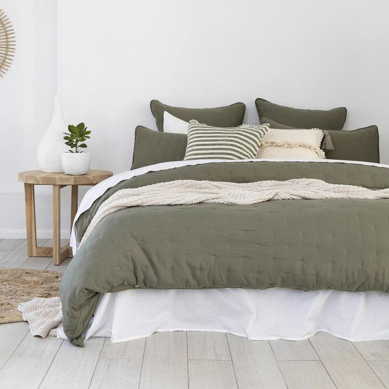Bambury Single Quilt Cover Set Willare Moss
