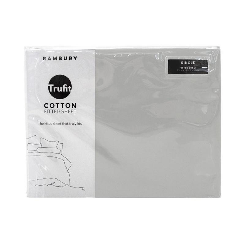 Bambury Elsb Tru Fit Fitted Sheet | Silver