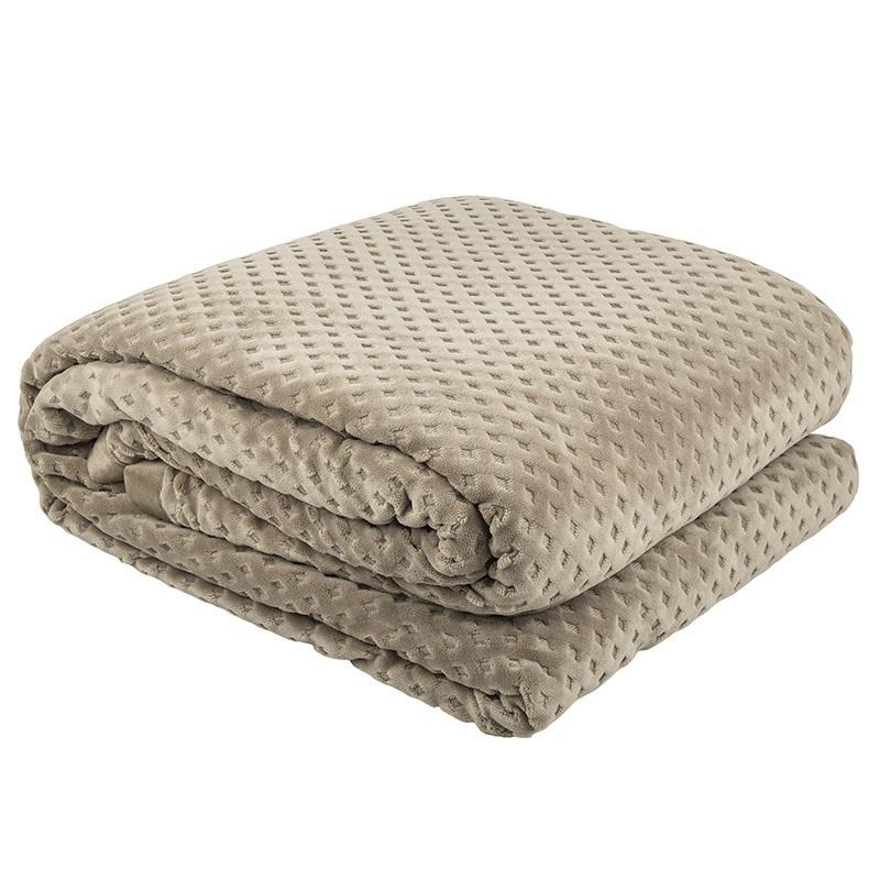 Bambury Single Hotel Deluxe Polar Fleece Blanket | Taupe