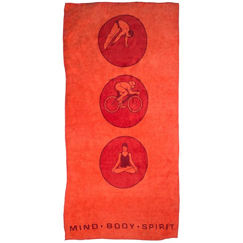 Bambury Microfibre Printed Sports Towel | Red