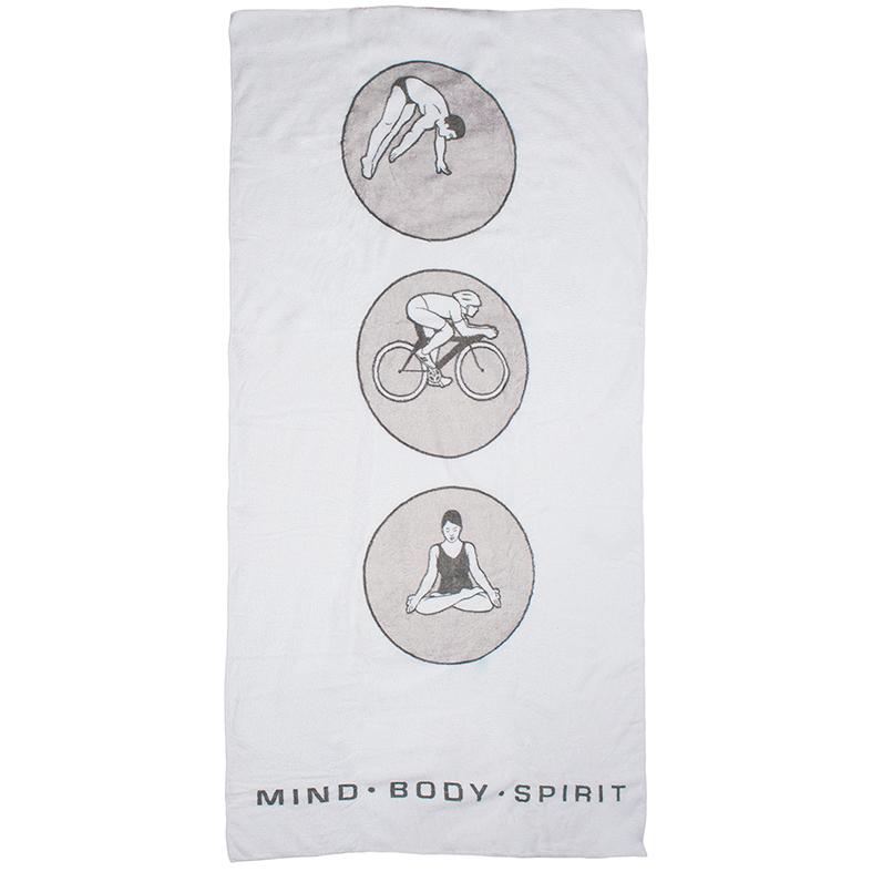 Bambury Microfibre Printed Sports Towel | White