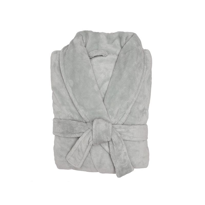Bambury L/XL Microplush Robe Silver