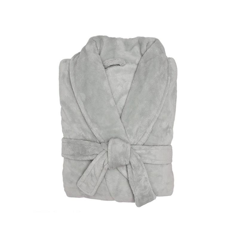 Bambury M/L Microplush Robe Silver