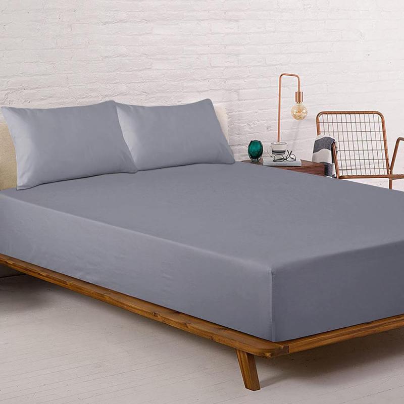Bambury King Plain Dyed Fitted Sheet BONUS Pack | Storm