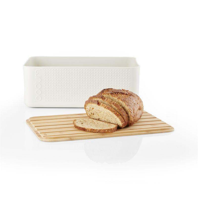 Bodum Bistro Bread Box Large White with Cutting Board