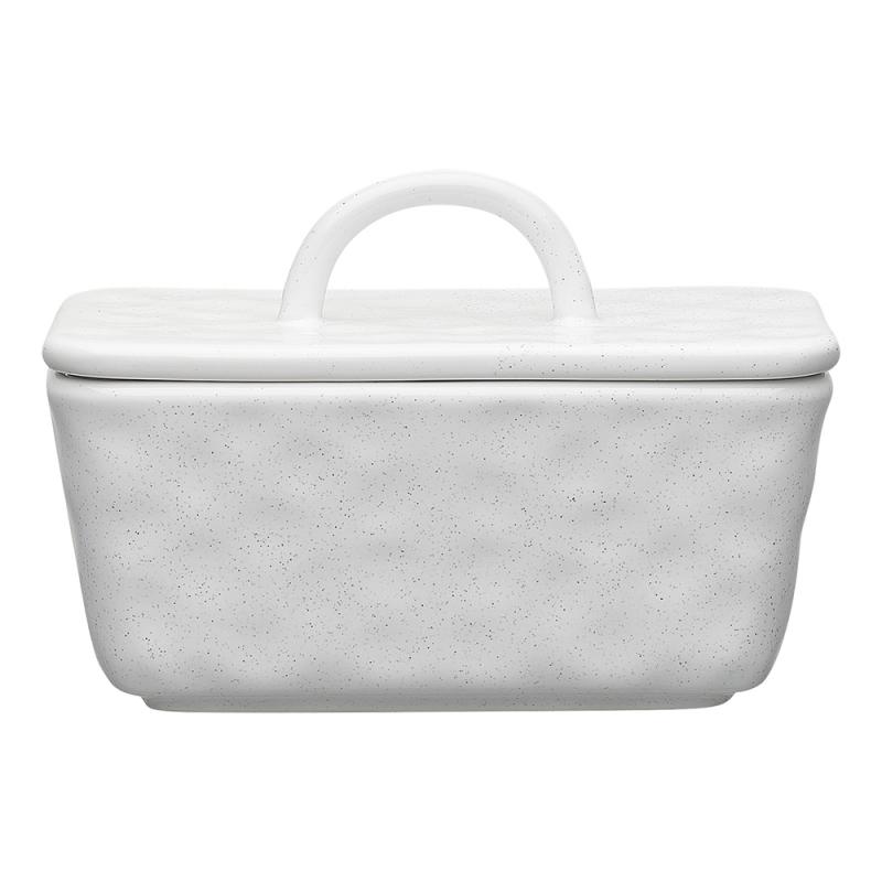 Ecology Speckle Butter Dish with Lid | Milk