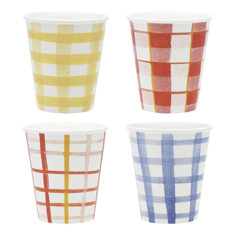Ecology Ripe Set of 4 Latte Cups 250ml | Gingham