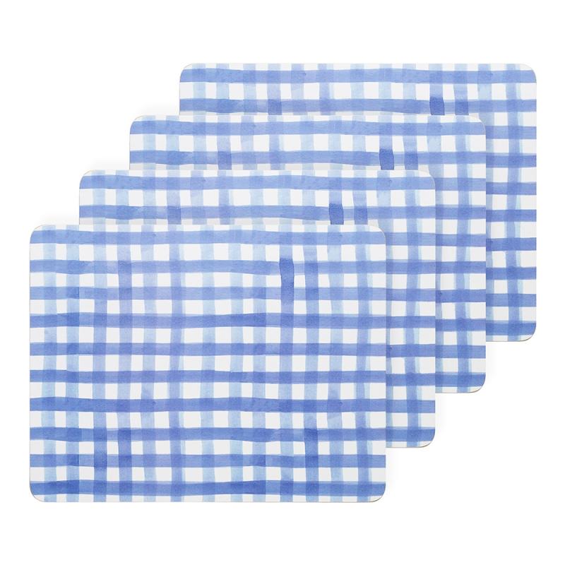 Ecology Ripe Placemats Set of 4 | Blue Gingham