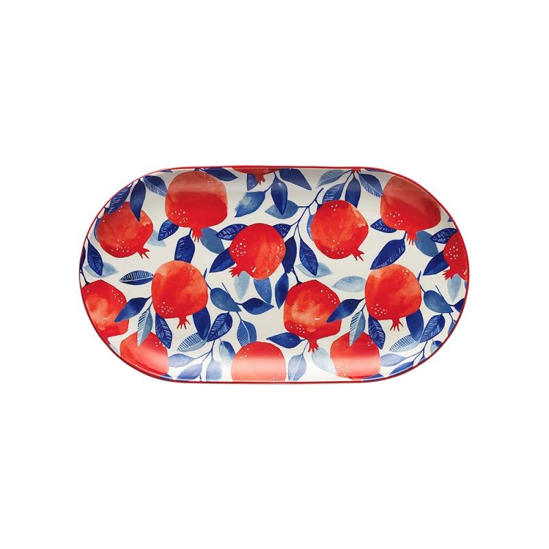 Ecology Punch Medium Oval Platter | Pomegranate