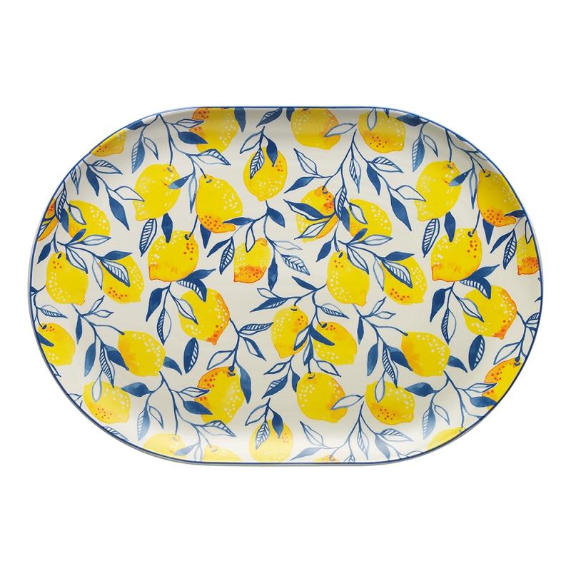 Ecology Punch Large Oval Platter Lemon