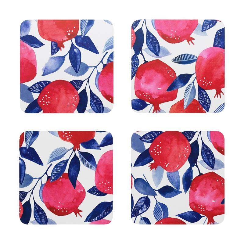 Ecology Punch Coasters Set of 4 | Pomegranate