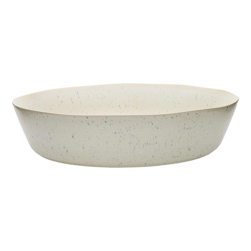 Ecology Malta Round Shallow Serving Bowl 34cm | Linen