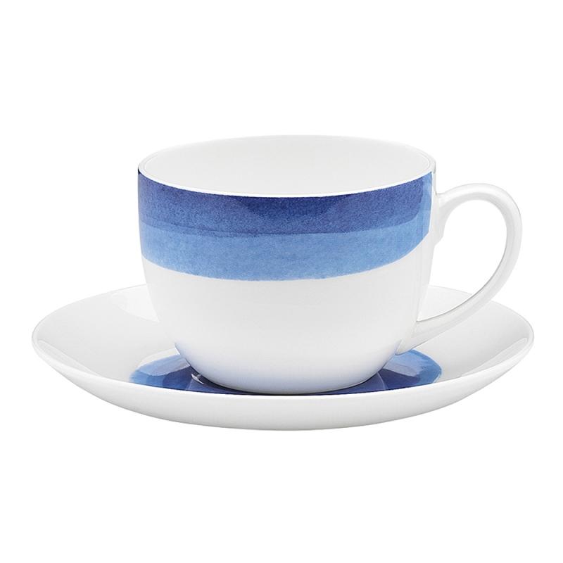 Ecology Watercolour Ocean Teacup & Saucer | Blue