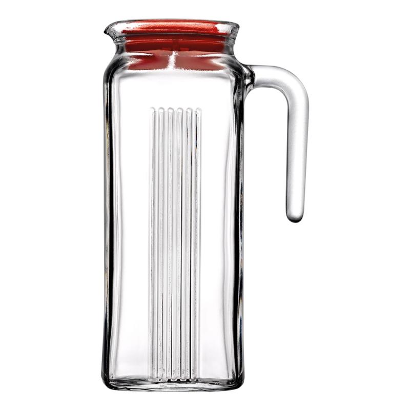 Pasabahce Frigo Jug w/ Lid 1L | Red