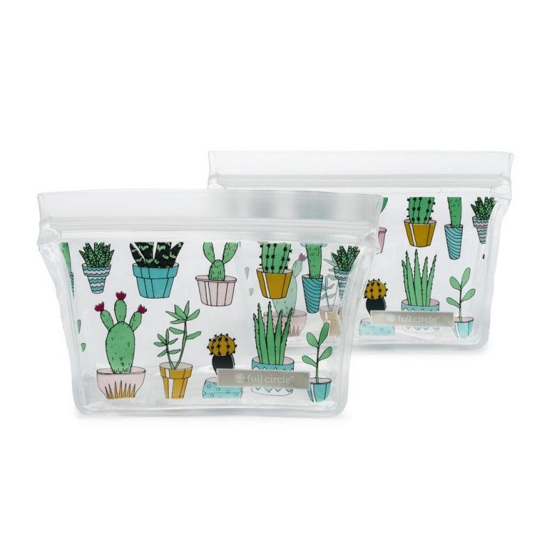 Full Circle Ziptuck Reusable Snack Bag Cactus Set of 2 | 400ml