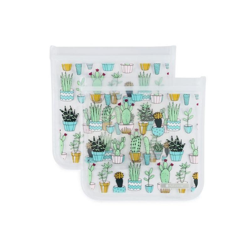 Full Circle Ziptuck Reusable Sandwich Bag Cactus Set of 2 | 830ml