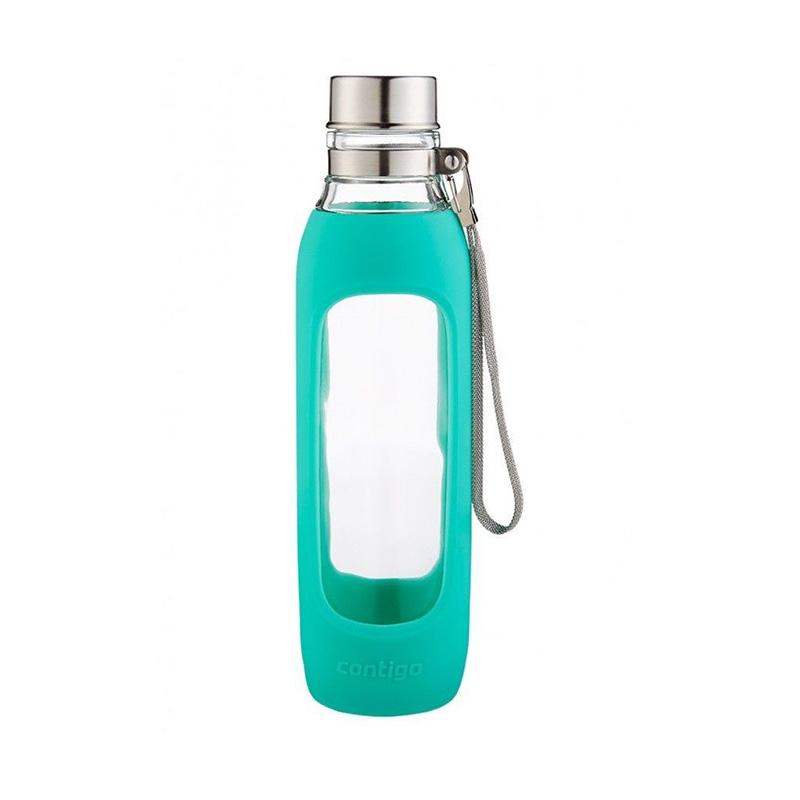 Contigo Purity Glass Water Bottle 591ml | Jade | Leak Proof