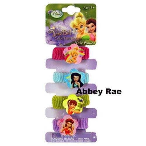 Disney Fairies Hair Ties With Flower Charms Tinkerbell Hair Ponies