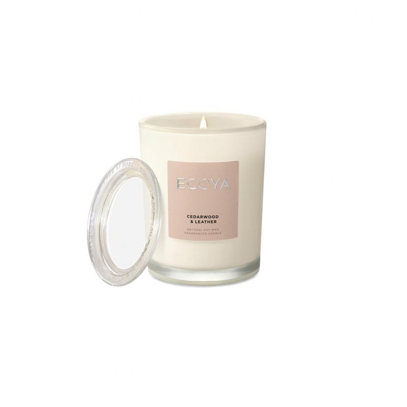 Ecoya Cedarwood & Leather Metro Candle
