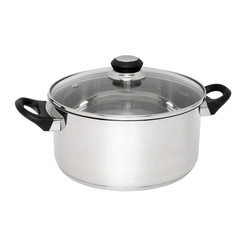 Wiltshire Classic Casserole 24cm with Glass Lid | Stainless Steel/4.8L 