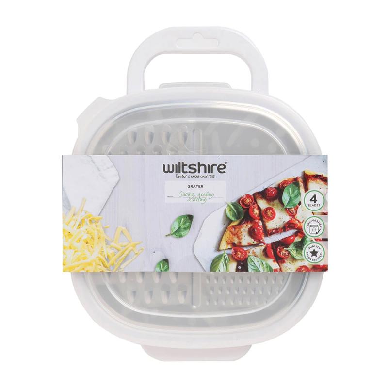 Wiltshire 2 in 1 Grater & Storer White/Clear 24.5x19x6cm