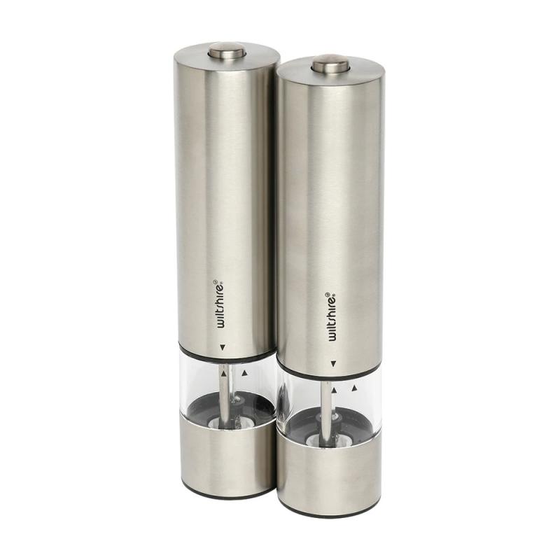 Wiltshire Electric Stainless Steel Mill 2 Piece Set | Brushed Stainless Steel