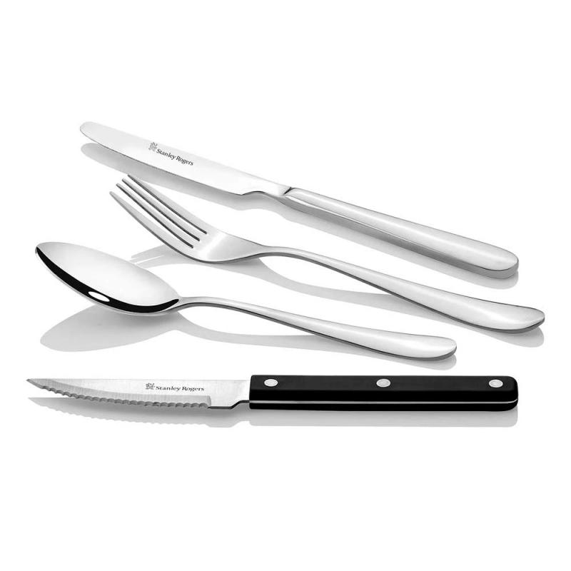 Stanley Rogers Chicago Cutlery Set with Steak Knives | Casual Setting for 10 | 50 Pieces