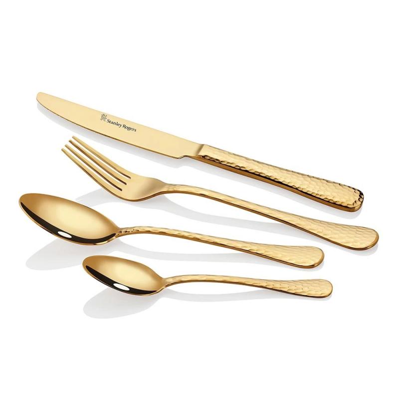 Stanley Rogers Bolero Gold Cutlery Set | Casual Setting for 6 | 24 Pieces