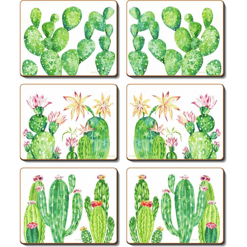 Cinnamon Cacti Garden Coasters Set of 6 | 11.5x9.5cm