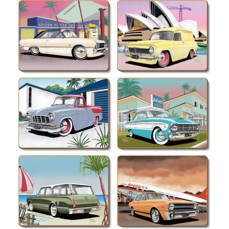 Cinnamon Australia's 60's Coasters | 6 Piece