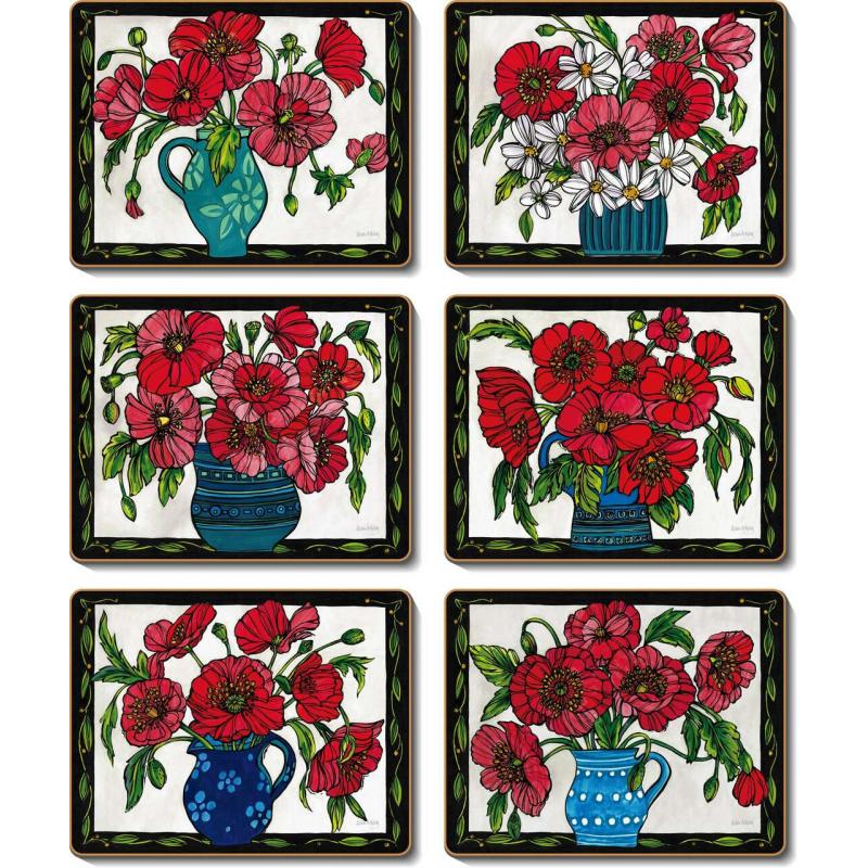 Cinnamon Poppy Vase Placemats Set of 6 | 34x26.5cm