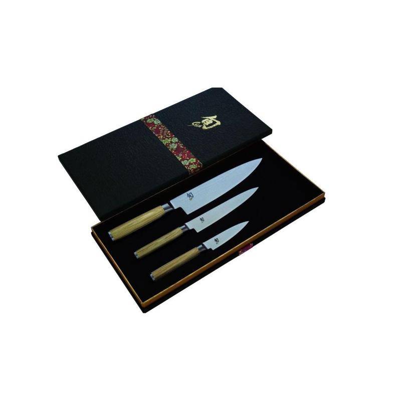 Shun 3 Piece Knife Set | White