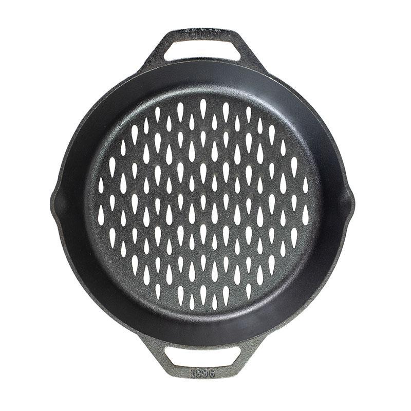 Lodge Seasoned Cast Iron Dual Handle Grilling Basket | 12 Inch
