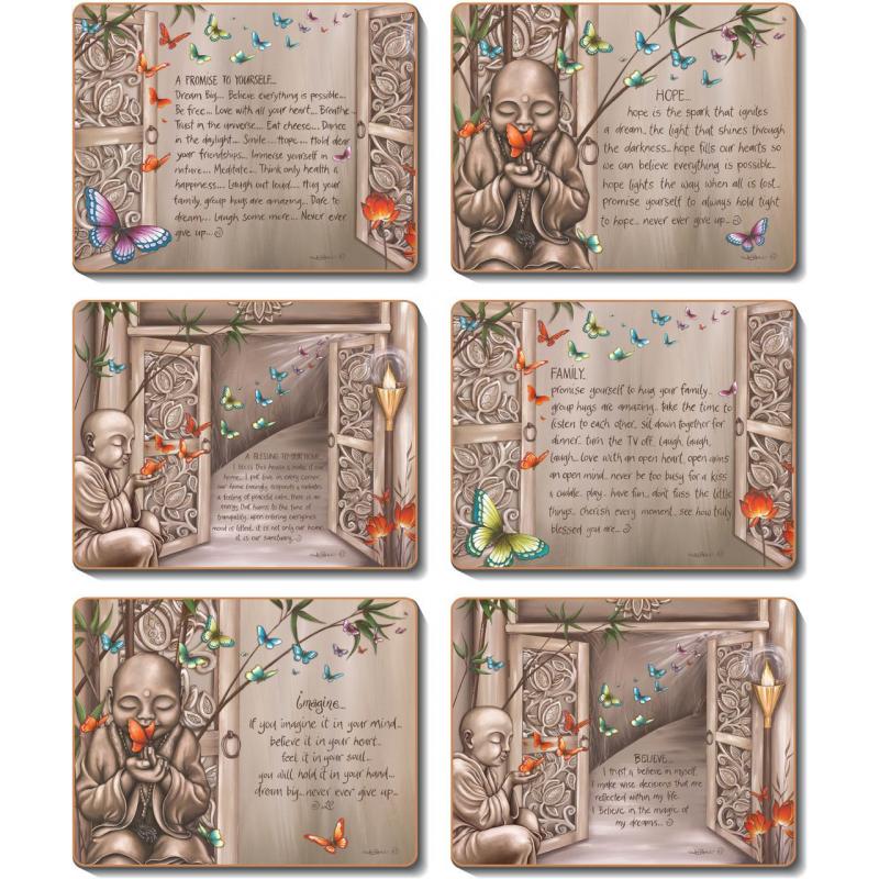 Cinnamon Pathways Of Life Cork Backed Placemats | Set of 6pcs