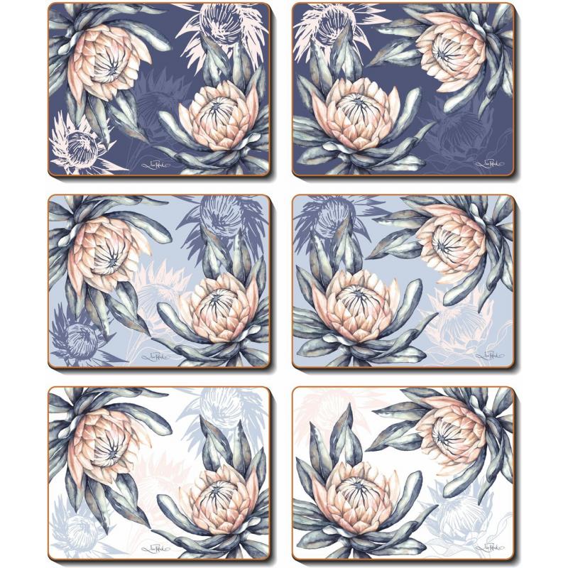 Cinnamon Protea Cork Placemats 6 Piece Set | 34x26.5cm